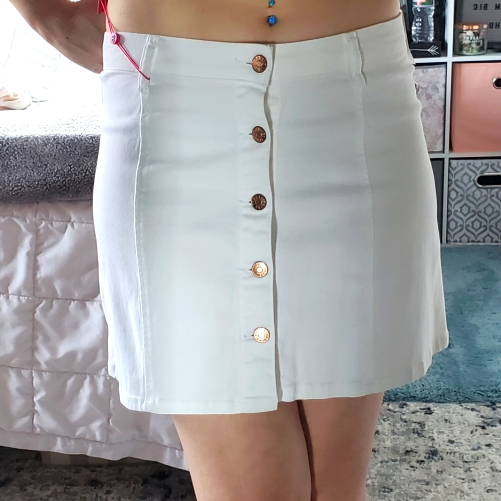 White button up skirt